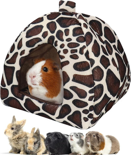 Guinea Pig Bed Rabbit Hideout Cuddle Cup (Leopard Print Style)