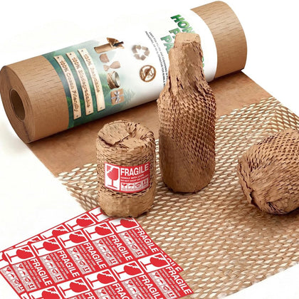 Honeycomb Packing Paper 12" W x 180' L Bubble Cushioning Wrap for Packing Moving Product Gift Wrapping Paper
