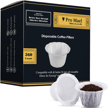 360 Count Disposable K Cup Filters, Coffee Filter Paper for Keurig Brewers Single Serve 1.0 and 2.0, Use with