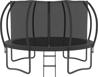 Trampoline 12FT 14FT Enclosure Net Outdoor Jump for Kids and Adults Round ASTM Approved Heavy-Duty Bounce Mat with
