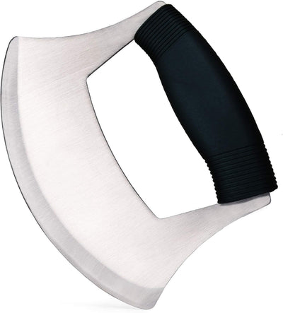 Pizza Cutter Stainless Steel Ulu knife Razor Sharp Rocker Slicer Cutter Mincing Mezzaluna Knife Salad Vegetable