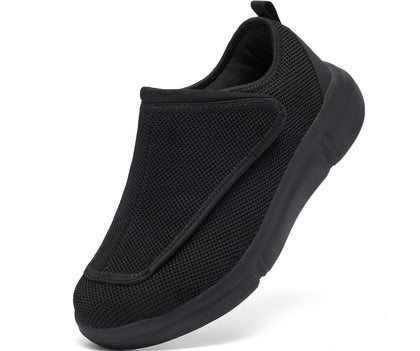 Men's Wide Diabetic Slip-On Shoes Adjustable Comfortable Walking Shoes for Swollen Feet Elderly Foot Pain Relief and