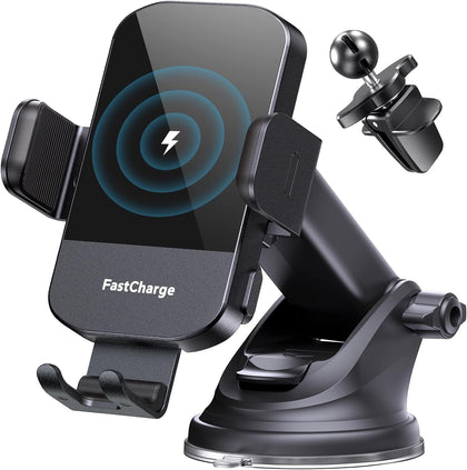 Wireless Car Charger, 15W Fast Charging Auto Clamping Phone Holders for Your Car Phone Mount fit for iPhone 17 16 15