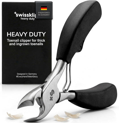 Swissker by Swissklip Heavy Duty Toenail Clippers for Men and Women – Professional Ergonomic Large Toe Nail Cutter &