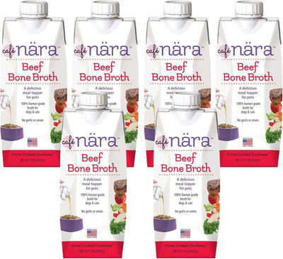 Café Nara Grain-Free Beef Bone Broth Wet Food Topper for Dogs & Cats - 100% Natural, Healthy Hydration - 1.1 lbs