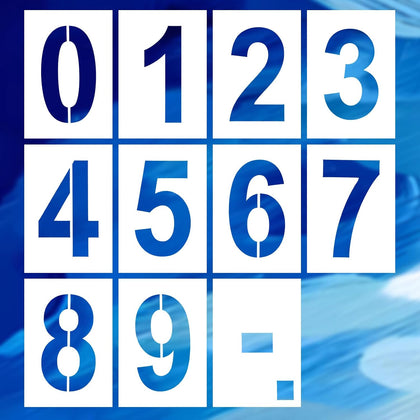 3 Inch Number Stencils – 11 Pcs Reusable Templates for Painting House Numbers, Curb Address, Cakes, Mailboxes, Wood