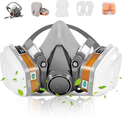 Respirator Mask with Filters set - Reusable Respirator Mask for Chemicals, Painting, Spraying, Epoxy Resin, Dust, DIY