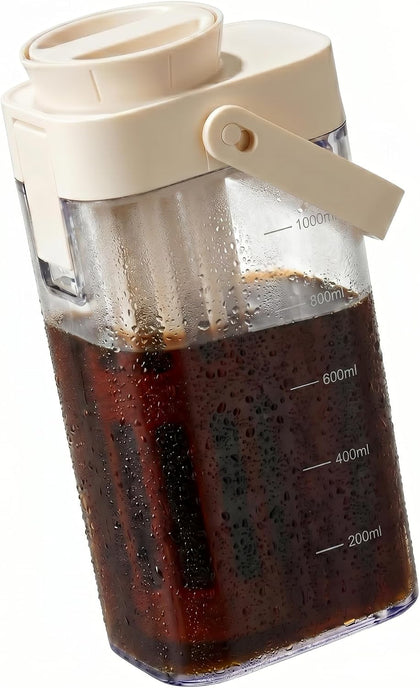Cold Brew Coffee Maker, 40oz/1L Portable & Durable Iced Coffee and Tea Brewer, Leak-Proof & BPA-Free Kettle