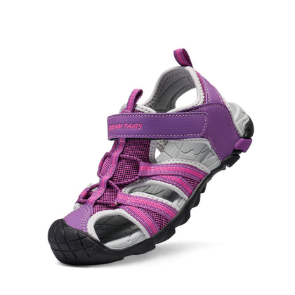 Unisex Summer Water Athletic Sandals,Purple/Grey,13 Little Kid