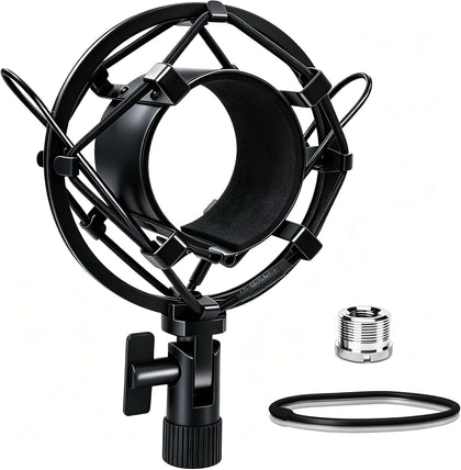 Universal Microphone Shock Mount, Mic Clip Holder for Diameter 47mm-53mm Mic Anti Vibration Adjustable High Isolation