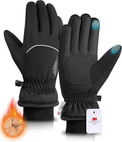 Winter Gloves with Waterproof/Touchscreen/Warm, Thermal Snow Glove for Cold Weather Running, Ski, Cycling, Women Men