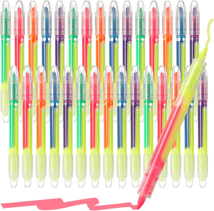 30 Pcs Dual Tip Liquid Highlighter 5 Colors No Bleed Highlighters