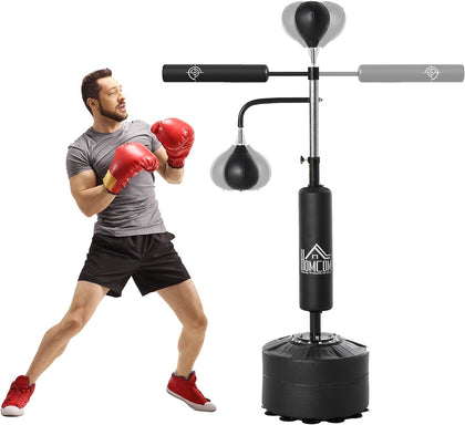 4-in-1 Punching Bag for Adults, Freestanding Boxing Bag with 2 Speed Bag, Boxing Training Equipment with 360° Relax