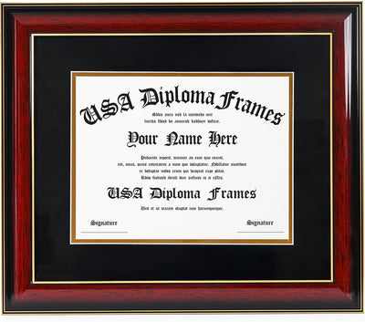 8.5x11 Diploma Frame with Mat. Certificate Holder for University, College, or Technical School Degrees – 15.5”x18”