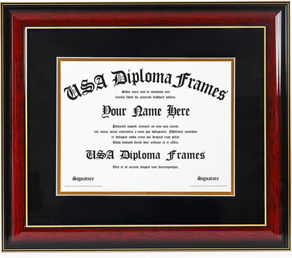 8.5x11 Diploma Frame with Mat. Certificate Holder for University, College, or Technical School Degrees – 15.5”x18”