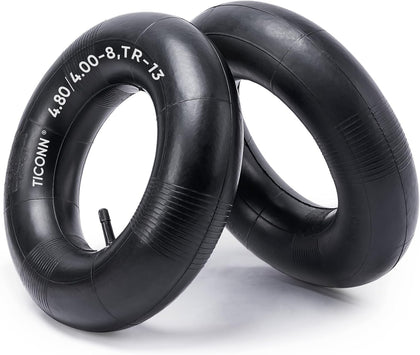 4.80/4.00-8 Inner Tube, 2 Pack Inner Tire Tube for Wheelbarrow Tires, Replacement Tube with TR-13 Straight Valve Stem