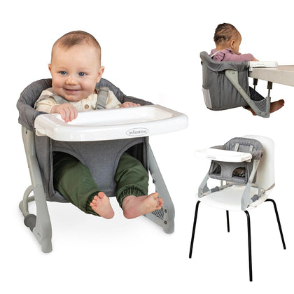 the Ultimate Travel Booster, Versatile and Travel-Friendly Booster, High Chair and Seat for On-the-Go Families, Gray