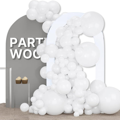 White Balloons 155pcs Different Sizes Pack of 18 12 10 5 Inch Matte White Latex Balloon Arch Kit Garland for Wedding