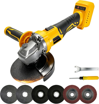 Cordless Angle Grinder Compatible with Dewalt 20V Battery, Brushless 4-1/2 Inch Grinder Tool, 3-Speed Adjustable up