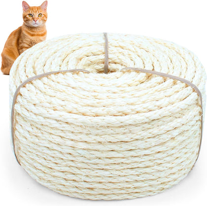 Sisal Rope for Cat Scratcher, Cymuber 6mm Cat Sisal Rope for Replace Scratching Post and Scratcher Repair, DIY Hemp