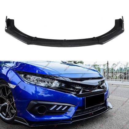 Front Lip Fits 2017-2021 Honda Civic, Carbon Fiber Look - WheelX