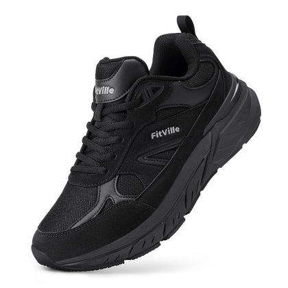 Wide Walking Shoes for Men Extra Wide Width Sneakers with Arch Support for Flat Feet Heel Pain Relief Plantar