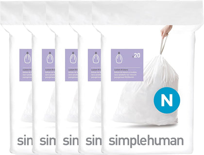 Code N 100 Count Custom Fit Liners, Drawstring Kitchen Trash Bags, One-by-One Mess-Free Dispense, Extra Thick &