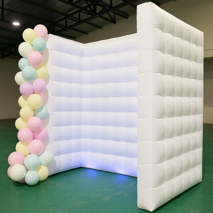Inflatable Photo Booth Wall, White, 8.2X8.2X4FT