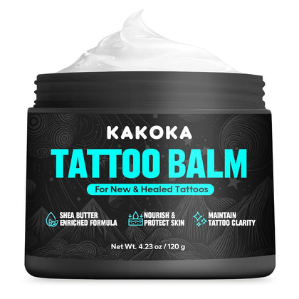 Tattoo Aftercare Balm (4.23 oz), Tattoo Balm, Natural Shea Butter Formula Tattoo Lotion, Nourishing Properties and