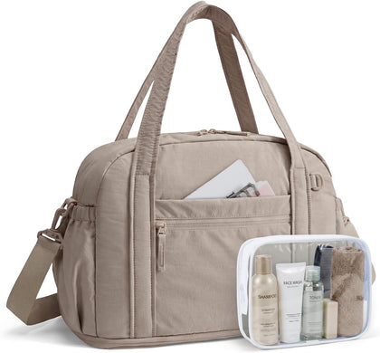 Expandable Personal Item Travel Bag, Lightweight Gym Bag for Women, 24L Weekender Travel Duffle with Toiletry Bag