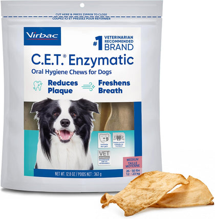 C.E.T. Enzymatic Oral Hygiene Chews for Dogs, Tartar Control, Medium