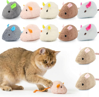 12PCS 2.36 Inch Cat Mice Toys, Prefilled Catnip Plush Catnip Toys, Realistic Design Interactive Cat Mouse Toys for
