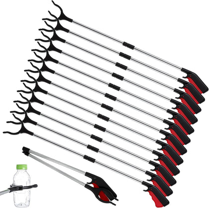 12 Pcs 32.7" Commercial Grabber Reacher Tool Bulk, Foldable Long Handle Trash Picker for Elderly, Lightweight Handy