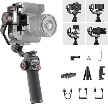 iSteady MT3 Gimbal Stabilizer for Camera, 4 in 1 3-Axis Gimbal for Mirrorless/Compact Camera/Action