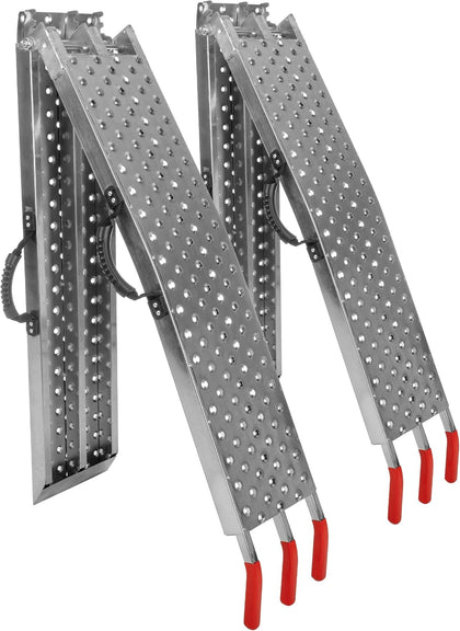 Loading Ramps - Set of Two 77-Inch Folding Ramps for ATVs, Motorcycles, Mowers, Carts, and More - 2200lb Combined