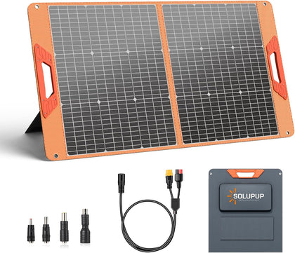 100W Portable Solar Panel for Power Station, 23.5% High Efficiency Foldable Solar Charger with DC/XT60/Anderson