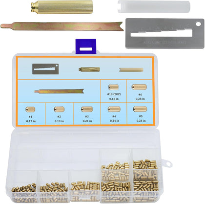 Rekey Kit for Kwikset, Complete 4-Tool DIY Set with Brass Bottom Pin | Rekeying Pins (1-6, 50 Each) for Home Door Lock