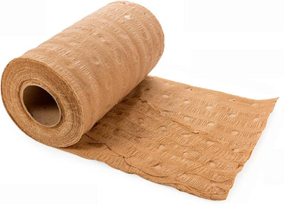12" x 25' EcoMax Kraft Paper Cellulose Wadding (1 Roll) - Cushioning Wrapping and Box Void Filling - Soft and Gentle