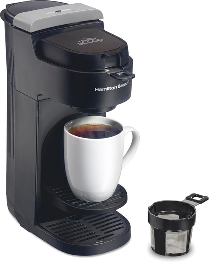 The Scoop Single Serve Coffee Maker & Fast Grounds Brewer for 8-14oz. Cups, Brews in Minutes, Black (47620), Next Gen