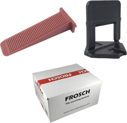 Tile Leveling System Kit - 1/8" (3mm), 250 Clips & 100 Wedges