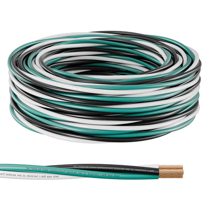 12 Gauge THHN/THWN Copper Wire, 3-Color Pre-Twisted, 25 FT | UL Listed stranded copper for easier conduit pulls