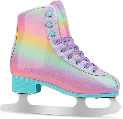 Premium Leather Womens/Girls Figure Ice Skates - Memory Foam Collar Beginner Youth Ice Skates with Stainless Steel