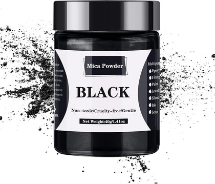 40g Mica Powder for Epoxy Resin - Pigment Dye for Resin etc. (Black)