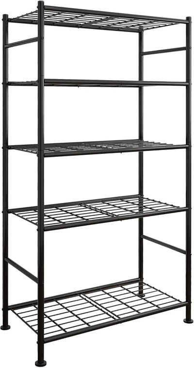 Storage Shelves - 5 Tier Shelf Organizer, Heavy Duty Garage Shelving Unit with Leveling Feet, Stable Metal Shelves