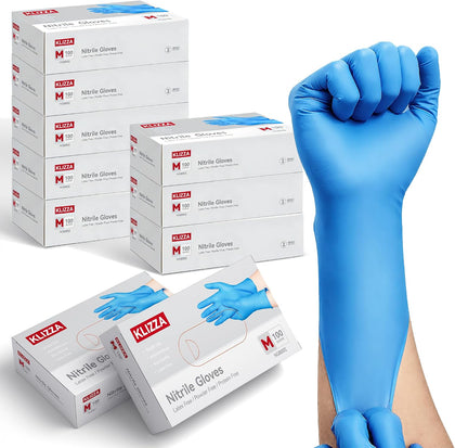 Blue Nitrile Disposable Gloves | 5mil Food Safe Gloves | Textured Grip, Latex & Powder Free, Soft Comfortable Fit |