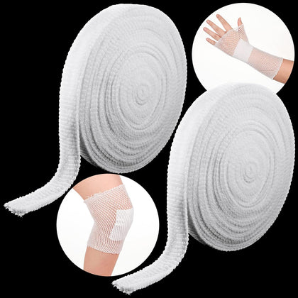 2 Rolls Tubular Bandage Elastic Net Wound Dressing Stretch Dressing Retainer Tubular Elastic Gauze Bandage for Wound