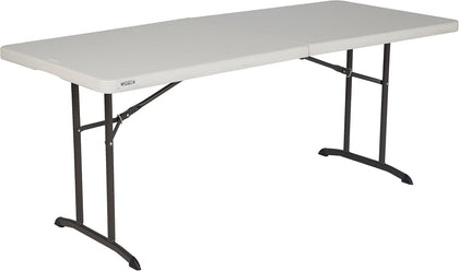 Commercial Fold-in-Half Table, 6-Foot, Almond