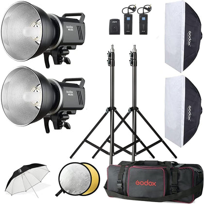 Studio Flash Kit for Photography, 600W Studio Strobe Light Set with Bowens Mount, 2.4G X System MS300 Monolights