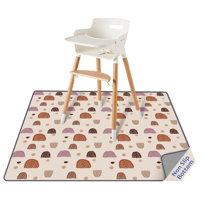 Baby Splat Mat for Under High Chair, 50.4 x 50.4 Inch Wipeable Splash Mat, Waterproof and Washable, Anti-Slip Floor