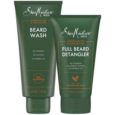 SheaMoisture Beard Wash & Full Beard Detangler, Self-Care Gifts for Men | Gentle Beard Wash and Conditioner with Tea